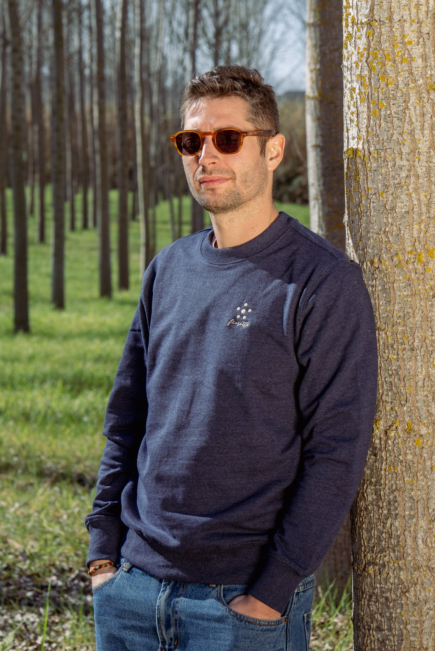 Felpa 100% tessuto riciclato - Blue navy